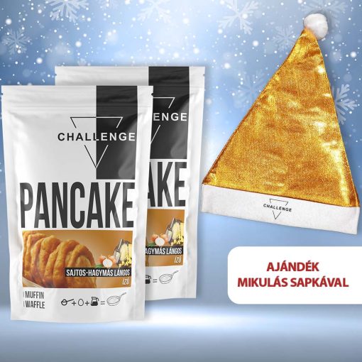 Challenge Pancake - Sajtos-hagymás lángos DUO csomag + ajándék Mikulás sapka
